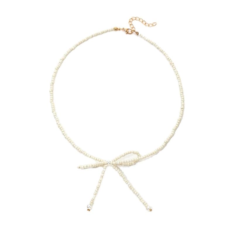 

Retro Inspire Bead and Bowknot Pendant Necklace Portable for Trendy Women Who Love Elegant Styles Daily Casual Use 1