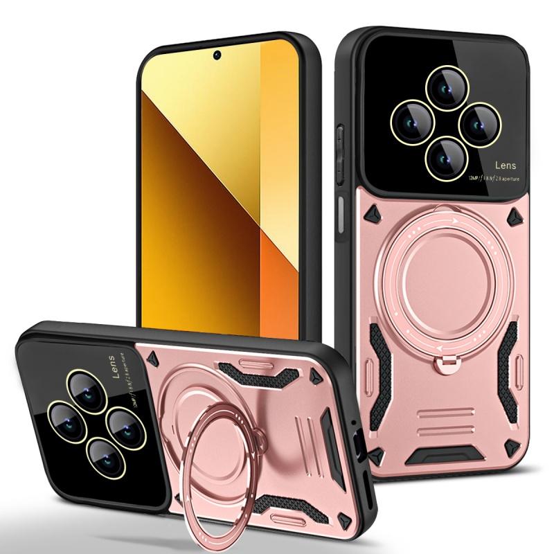 Magsafe Wireless Charge Magnetic Ring Armor Case For Xiaomi Redmi 14C 14 C Redmi14C Stand Holder Cover For Poco C75 C 75 PocoC75