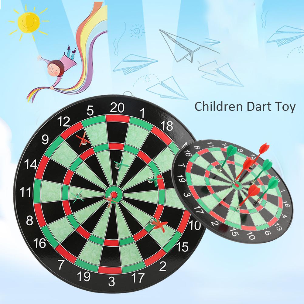 Children Safety Kid Playing Sport Game Toy Magnetic Plastic Dartboard Dart Disk Set 15in Green