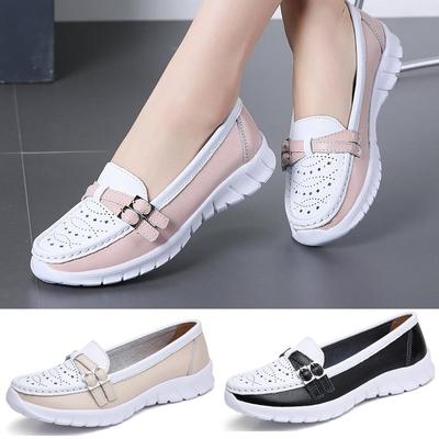 Yaz Hakiki Deri Kadın Ayakkabı El Yapımı Daireler rahat ayakkabılar Kadın Slip-on Loafer'lar Bale Daireler Bayan Ayakkabıları