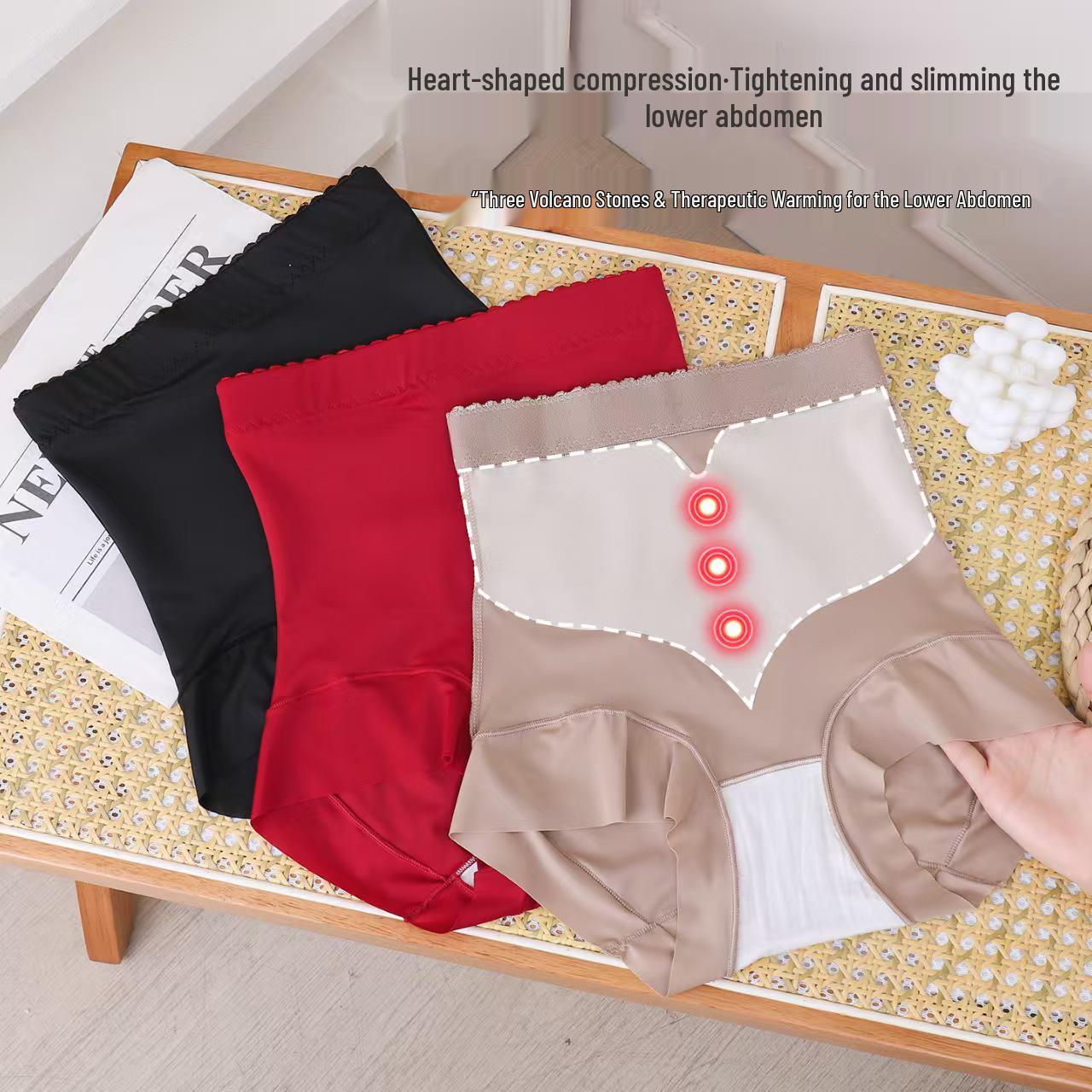 High-Waisted Volcanic Stone Tummy Control Butt-Lifting Women s Shaping Underwear XL (Recommended 120-135 jin)