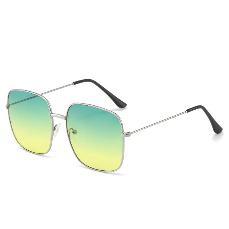 Metal Large Frames Square Sunglasses Female's Designer Fashion Sun Spectacles Lady Outdoor Travel Eye Spectacles UV 400 Protection Oculos De Sol
