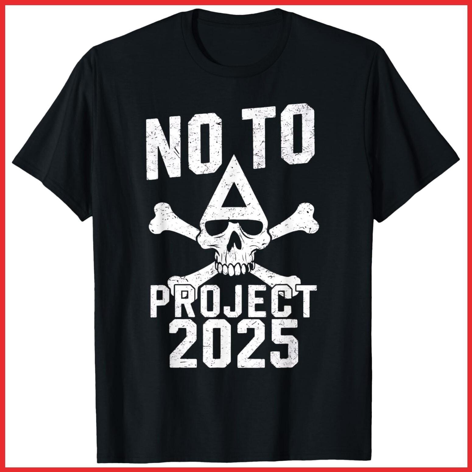 No To Project 2025 Stand For Democracy & Rights Black Cotton T-Shirt S-5XL XXL