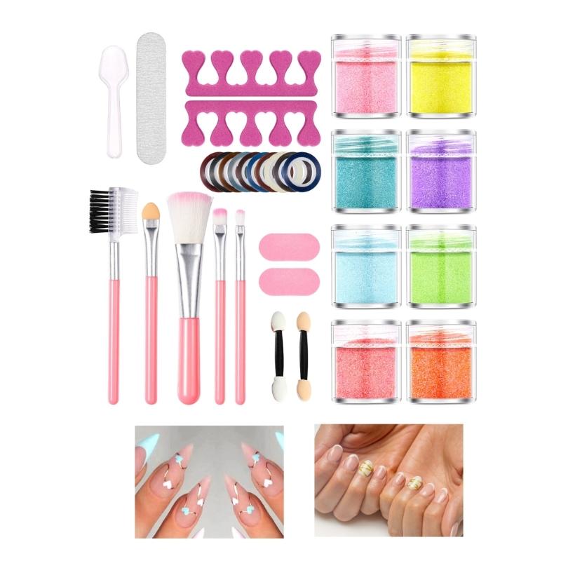 Nails Art Glitters Set Nails Brushes Set Nails Art Kits Nails Art Charms Manicure Supplies Nails Art Decorations