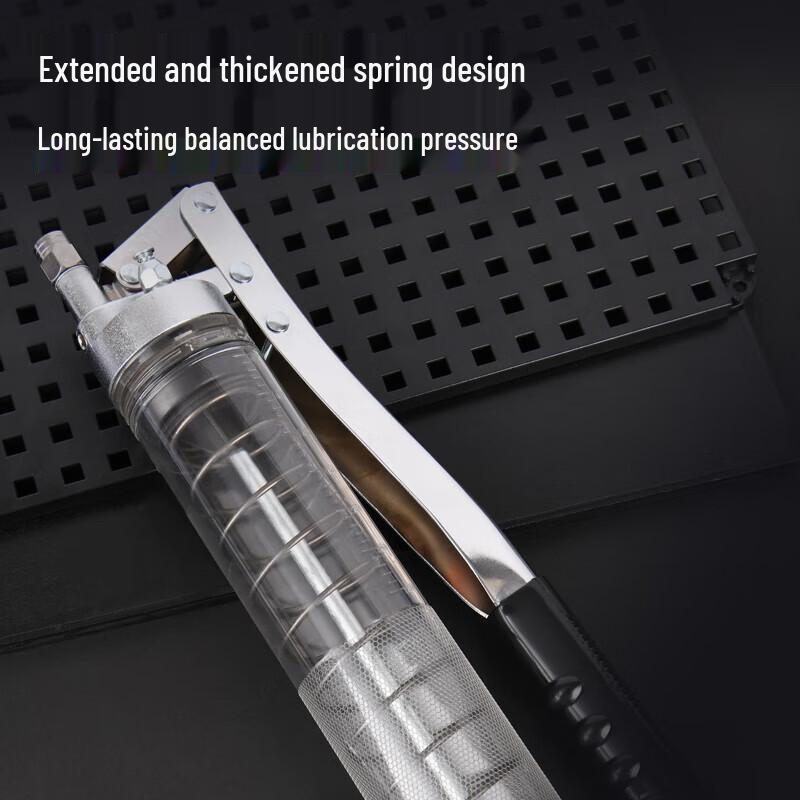 Deli 600CC Double Bar Transparent Tube Grease Gun