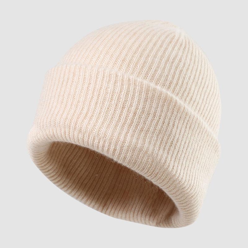 100% Cashmere Autumn Winter Warm Cycling Skull Cap Party Thick Travel and Shopping Beanie Hat for Women
