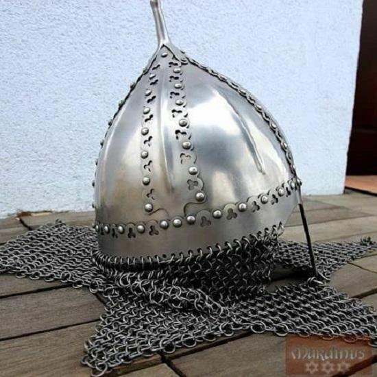 Viking Knight Norman Steel Medieval Helmet with Chainmail Replica HK