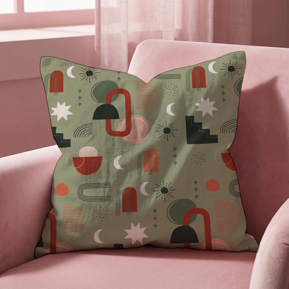 Boho Plant Nordic Cushion Cover Multi-Scene Pillow Cover for Home & Car - Reversible, Soft & Durable for Daily Use