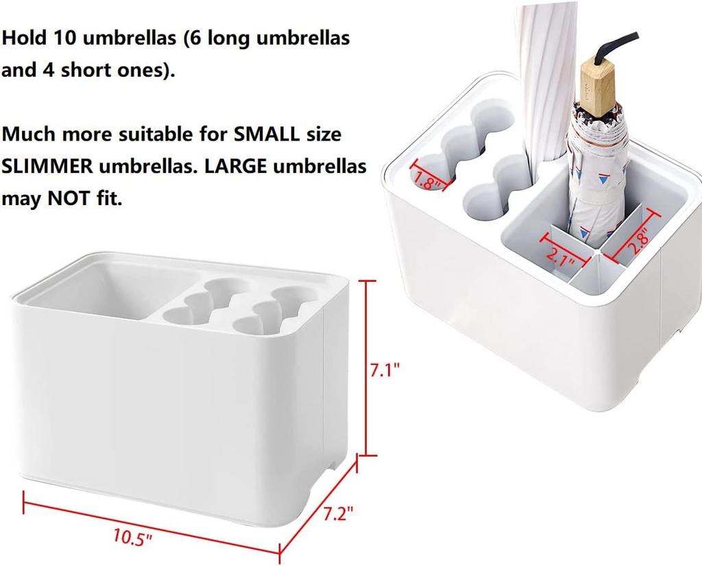 Umbrella Rack with Drip Tray, Suitable for Space Saving Storage In the Corner of the Entrance Passage, Can Hold 10/15 Umbrellas