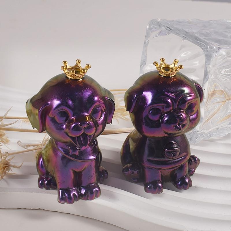 Crown Scarf Puppy Silicone Mold 3D Dog Shape Candle Mold DIY Handmade Scented Candle Resin Mould Reusable Craft Tool