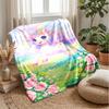 Unicorn Rainbow Fantasy Theme Blanket Lightweight Warm Flannel Blanket Decorative Throw Blanket for Home Decoration