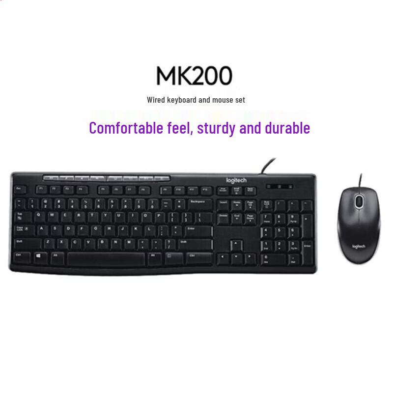 

Logitech MK200 Wired Splash-Proof Keyboard and Mouse Combo