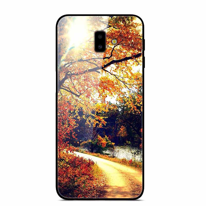 For Samsung J6 Plus Cases J4Plus J8 2018 Fashion Tempered Glass Hard Back Case For Samsung Galaxy J8 2018 Cover J6 J4 2018 Funda