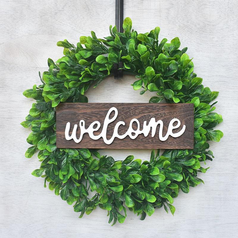 Large American Welcome Simulation Wreath Door Decoration Eucalyptus Wreath Eucalyptus Leaf Wreath Money Leaf Wreath