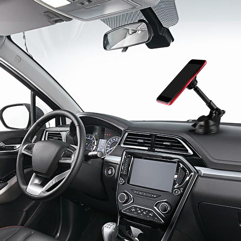 Universal Car Office Mobile Phone Magnet Retractable Holder Bracket Mount StandMagnet Black