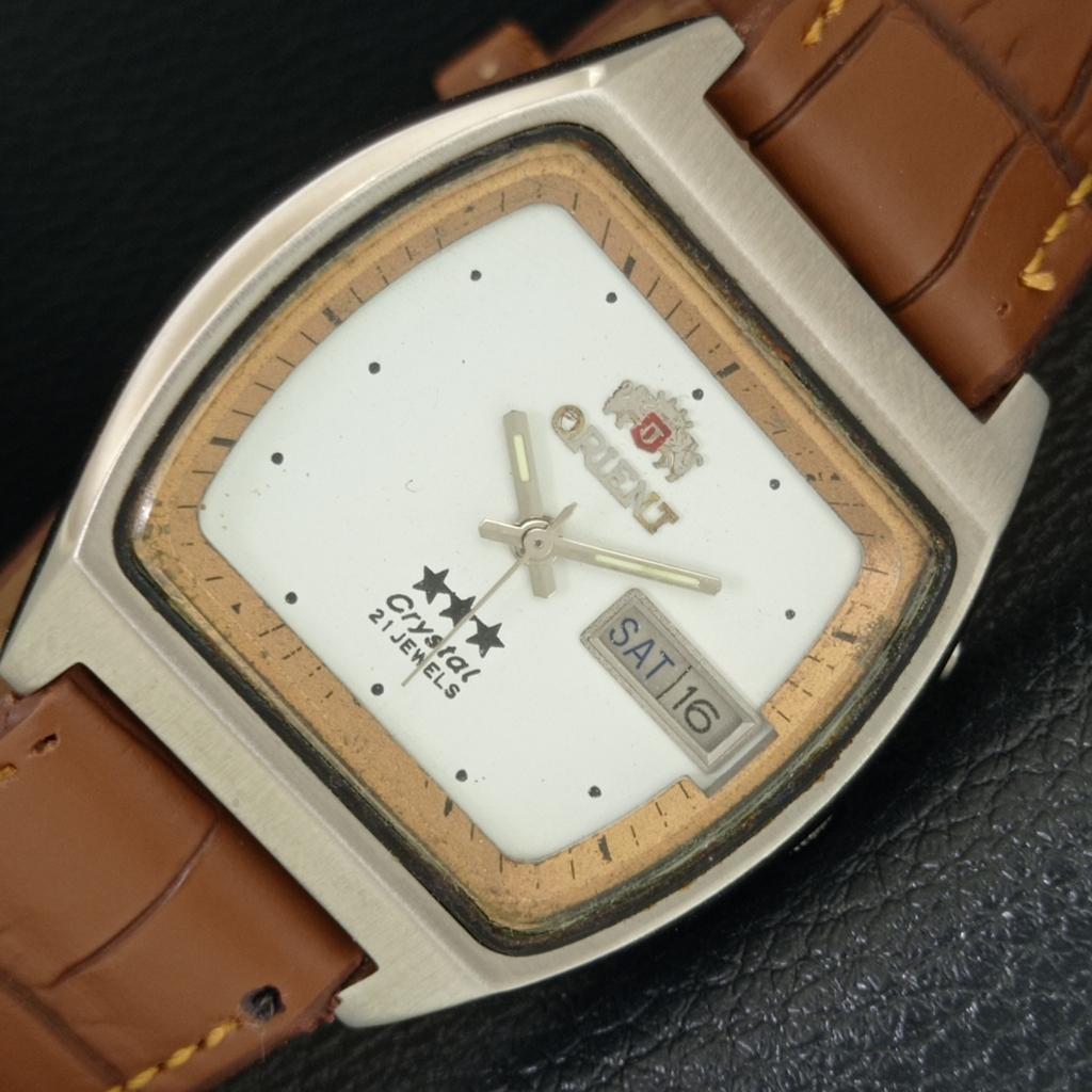 

ORIENT CRYSTAL AUTOMATIC VINTAGE JAPAN 46941 МУЖСКИЕ ЧАСЫ С БЕЛЫМ ЦИФЕРБЛАТОМ a704847-1