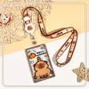 Cute Cartoon Retractable Lanyard Card Holder, Transparent Anti‑Loss Card Case for Students