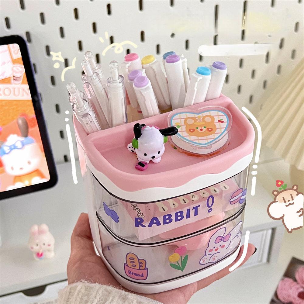 

Простой и большой настольный держатель для ручек, прозрачный держатель для ручек из мультфильмов, квадратный держатель для ручек, ящик для хранения канцелярских принадлежностей для студентов