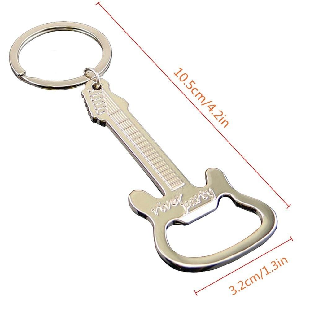 2018 Hot Guitar Beer Bottle Opener Alloy Key Chain  Metal Hanging Ring Keychain Tool Household Gift