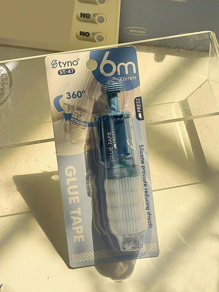 1pc 360° High Viscosity Rotating Press Gel Pen, Refillable, Large Capacity Dual-Sided Adhesive, Ins Style, For Students Back To School