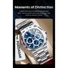POEDAGAR Business Man Wristwatch Date Chronograph Waterproof Luminous Luxury Watch Stainless Steel Quartz Watches Male