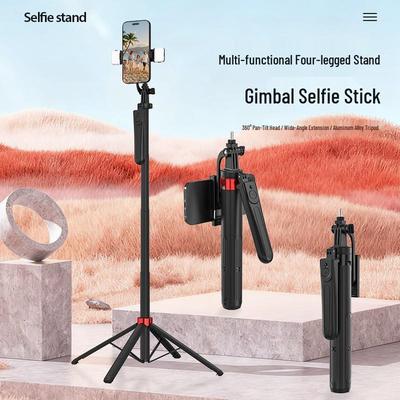 Anti-Shake Bluetooth Selfie-Stick, 1,8 m Aluminiumlegierung, Vierbeiniger Ständer für Mobiltelefone und Live-Streaming