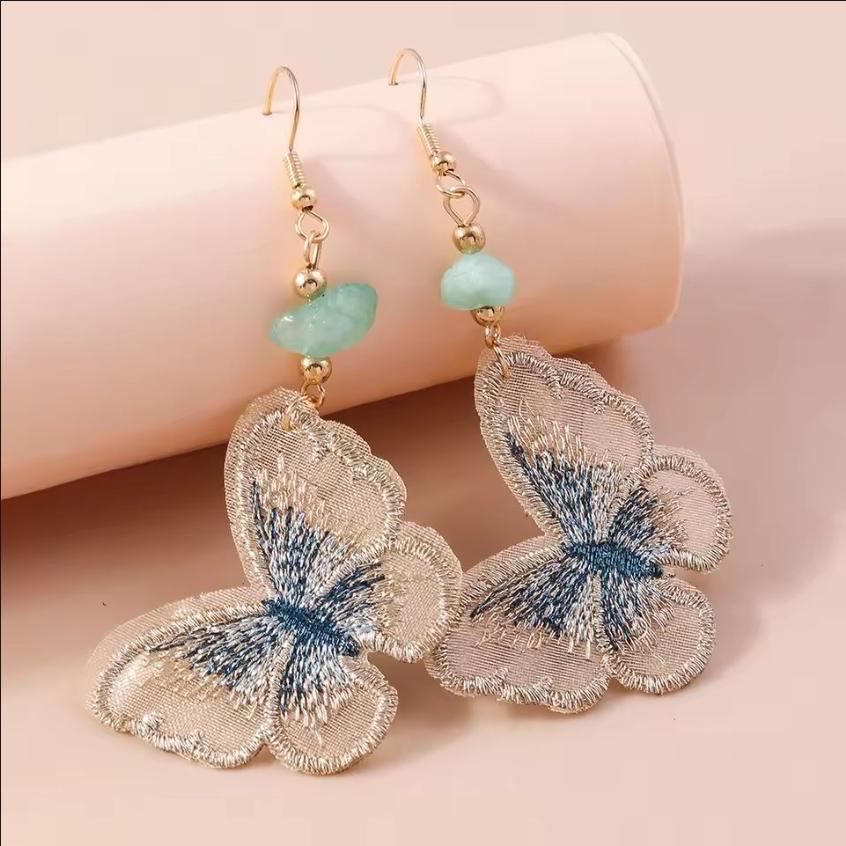 Cute Flower Drop Earrings for Women Girls Handmade Knitted Daisy Butterfly Dangle Earrings Kid's Jewelry Gifts