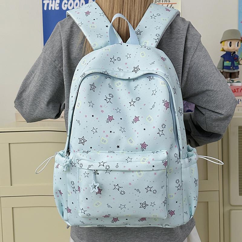 Star Print Women's Backpack Large Capacity Student Schoolbag