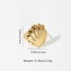 Golden Plated Seashell Open Adjustable Ring for Women Bohemian Summer Jewelry Gift