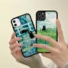Cartoon Animal Black Cat Oil Painting Phone Case Silicone PC+TPU For For iPhone  11 12 13 14 15 16 Plus Pro Max Cover