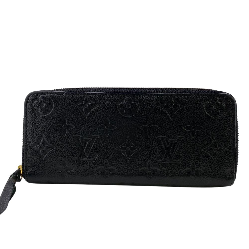 

LOUIS VUITTON M60171 Zip Around Monogram Unplant leather Portefeuille Clemence Purse black leather Women Used