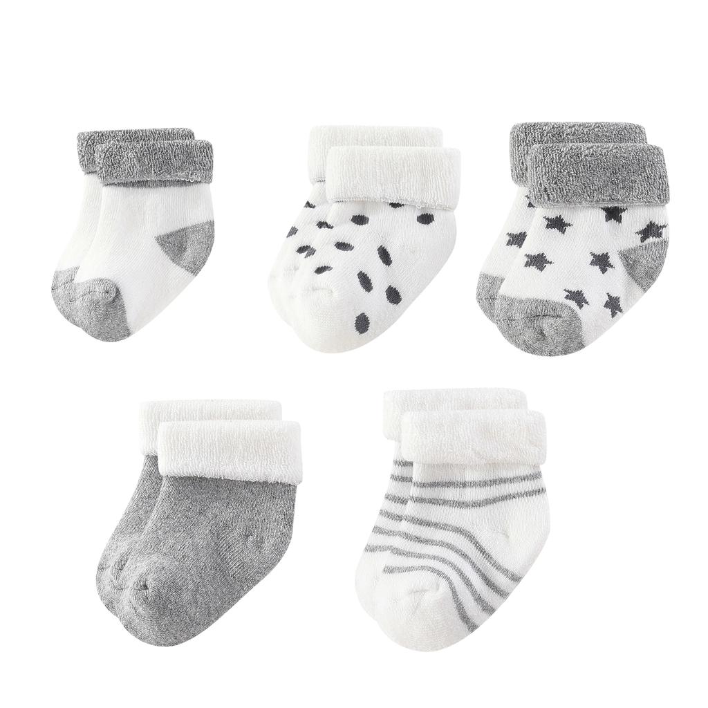 Unisex 5 Pairs Cotton Baby Boys Socks Newborn Solid Color Baby Girls Socks Sets 0-12M Infant Supplies Accessories Bebes