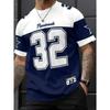 Men's Colorblock Graphic Number 32 Short Sleeve Round Neck T-Shirt