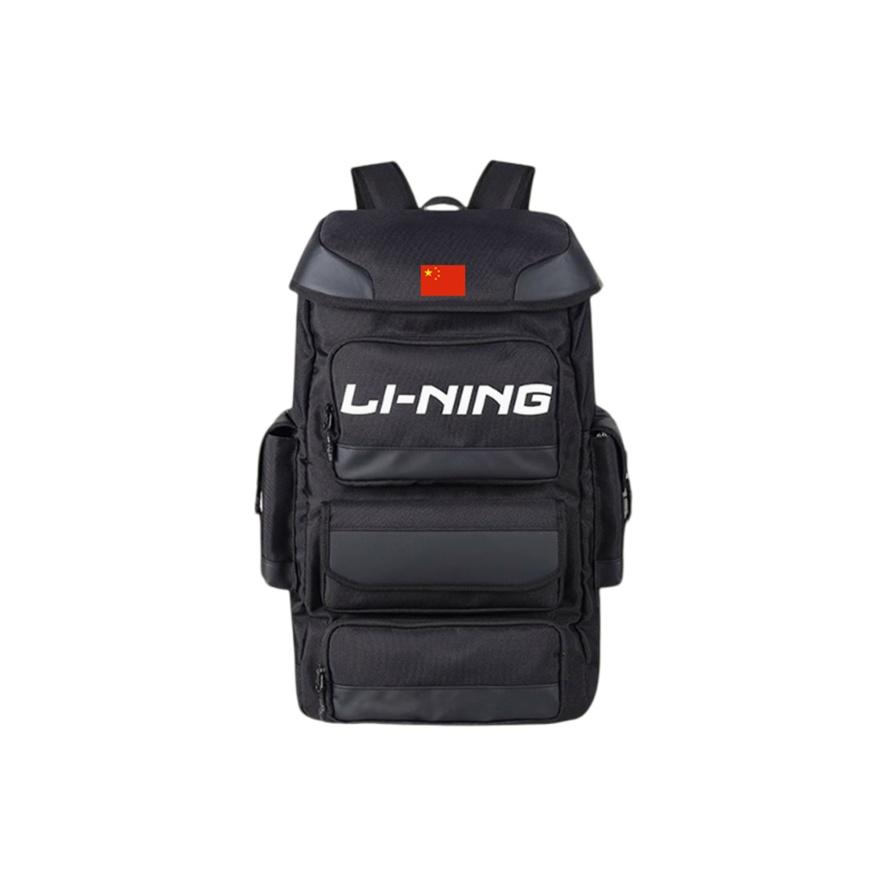 Рюкзак Li Ning 36 л с принтом логотипа бренда, полиэстер, унисекс, черный YBSU053-2A Standard Black