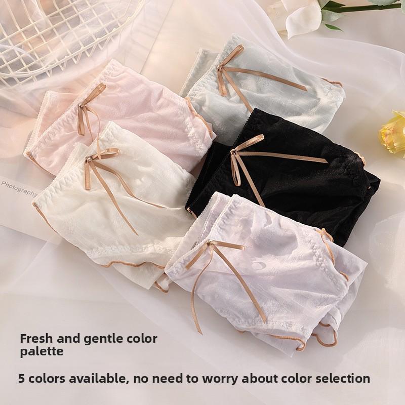 Big Size Female Summer Ultra Thin Sexy Sweet Pure Cotton Ice Silk Antibacterial Briefs