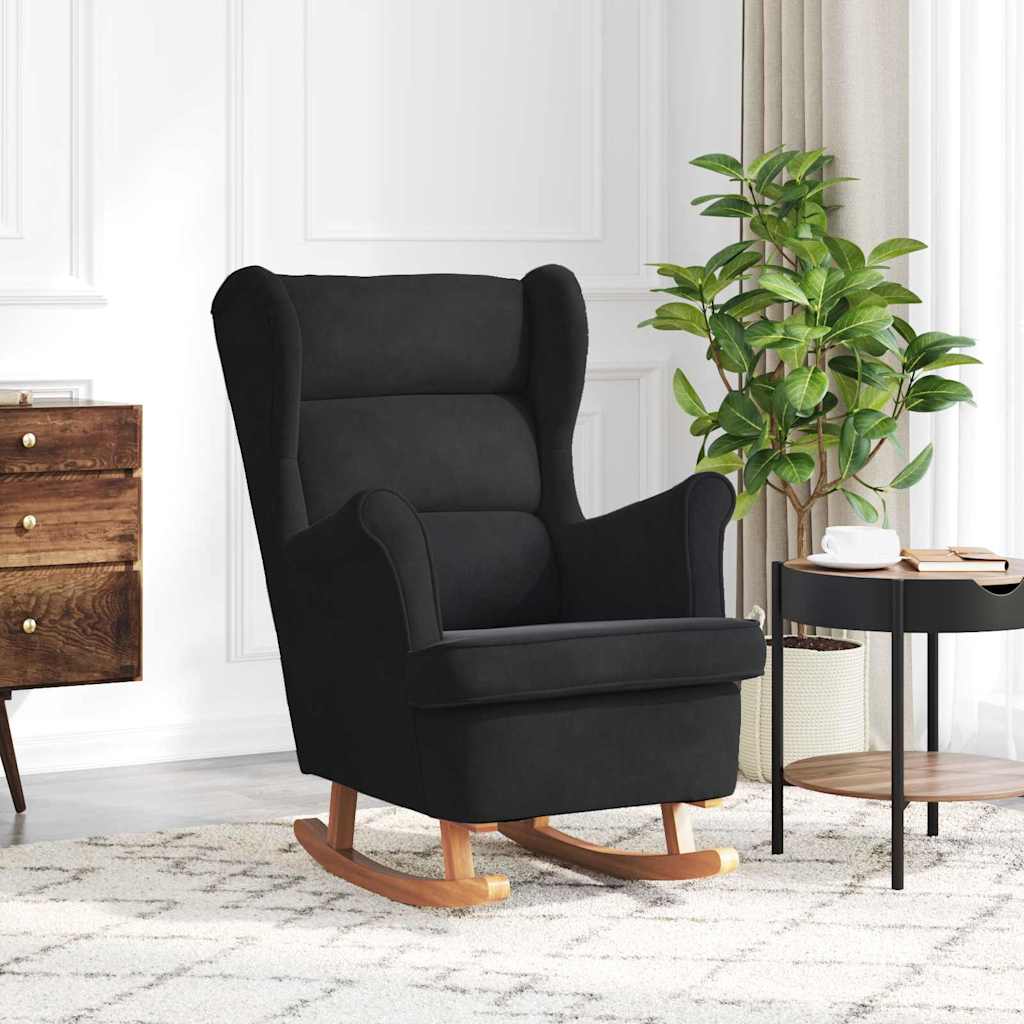 Rocking Chair with Cushion Black 92 X 71 X 100 Cm Plywood