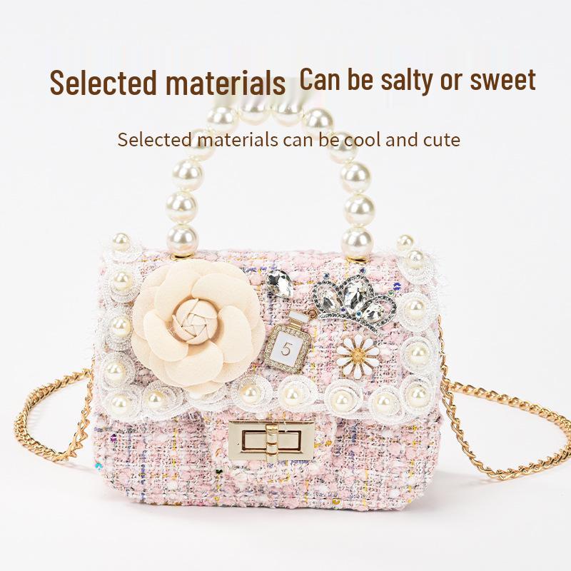 Дитяча мила мультяшна сумка через плече з перлами та гаманець для дівчаток