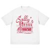 Summer Vintage Y2K Retro Sally's Wine Bar T-shirt for Men Women Fashion Hip Hop Short Sleeve Cotton Casual Top Streetwear Loose