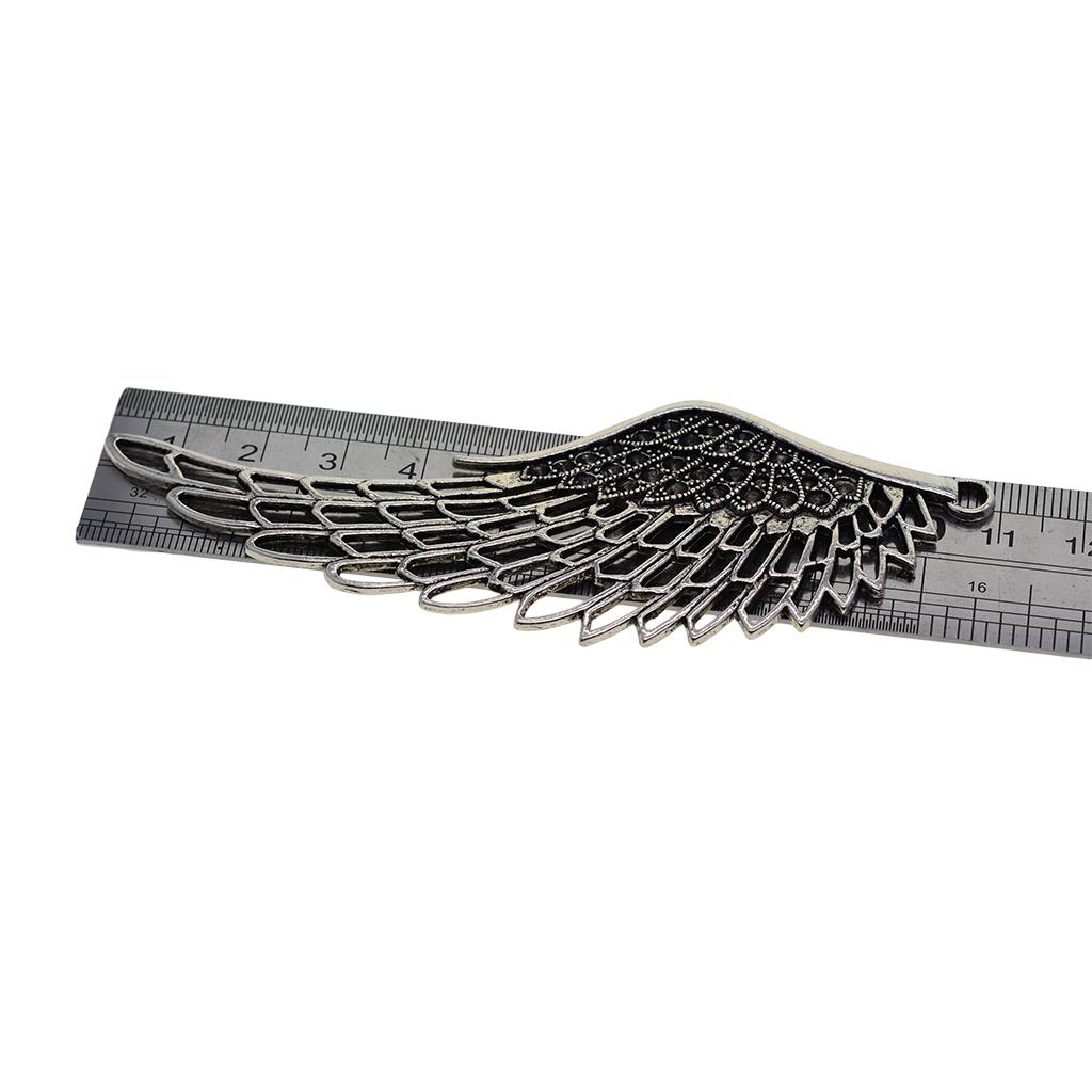 6 adet Tibet Gümüş Büyük Içi Boş Melek Kanat Charms Kolye Imi 108mm