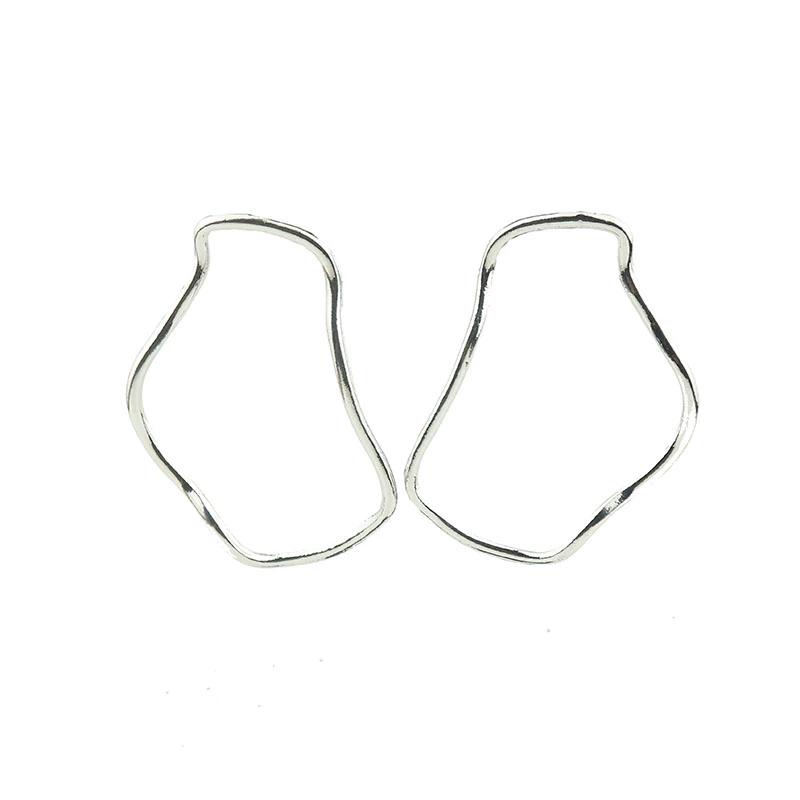 

Simple temperament geometric metal earrings, versatile and thin street shot trendy girl earrings серебряный