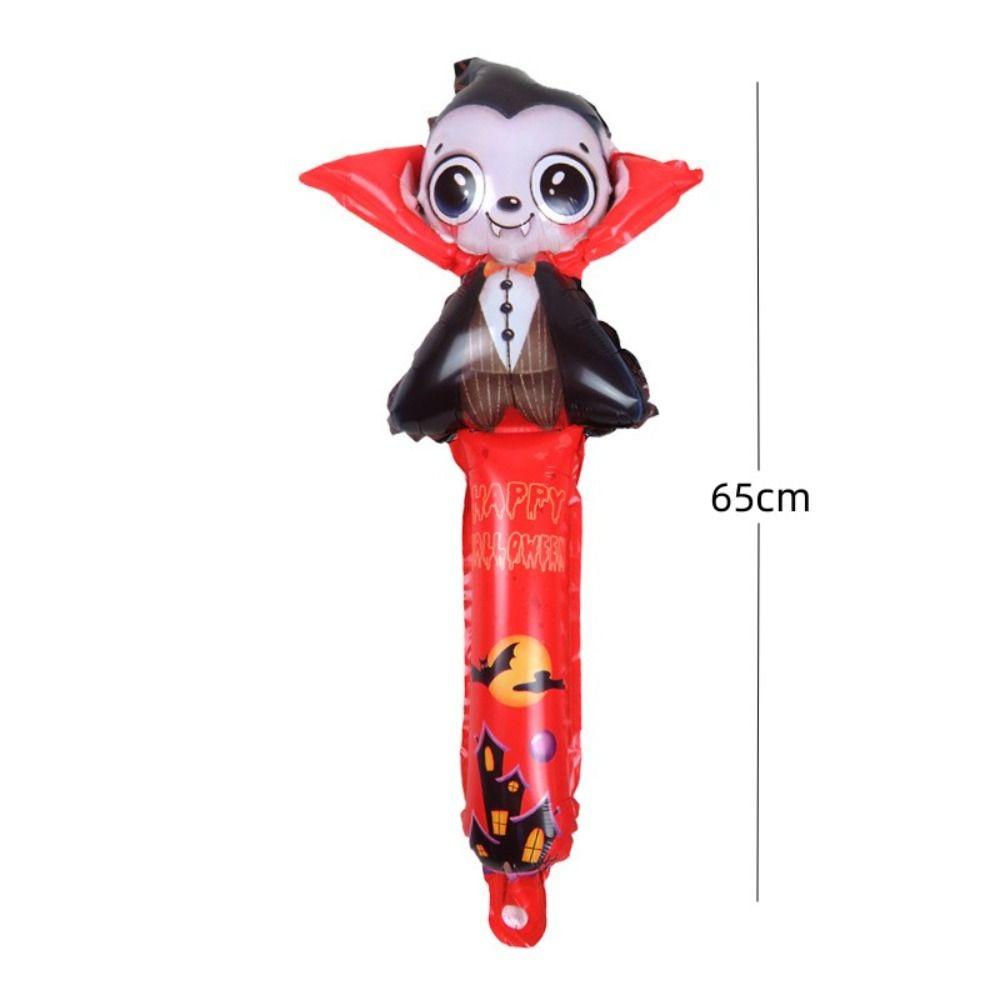 Owls Pumpkin Inflatable Stick Pumpkin Ghost Aluminum Foil Balloon Roll Skull Handheld Stick  Bar