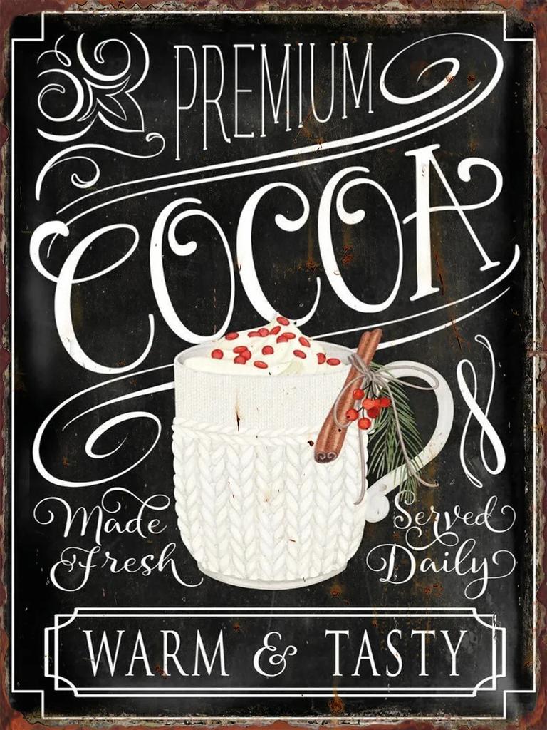 Tin Painting Christmas Coffee Signs for Cafe Shop Club Pub Bourbon Decorative Plaques Wine Wall Decoration Metal Sign Vintage