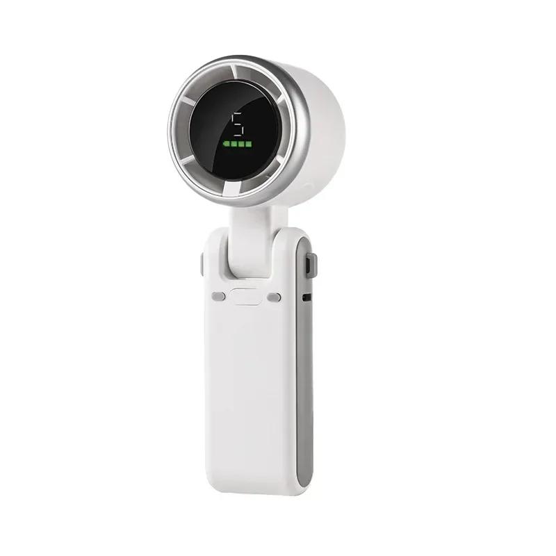 Portable Mini Handheld Fan - 5-Speed Turbo USB Rechargeable Foldable Bladeless Pocket Fan 3600mAH Battery for Outdoor/Travel