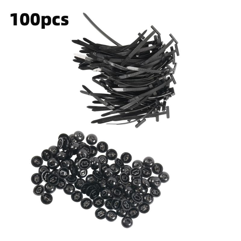 Pack of 100 Multipurpose Nylon Clips and Ties for Secure Fastening Without Drilling in Car and Motorcycle Maintenance