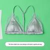 Women's Real Silk Satin Wireless Triangle Bra with Front Buckle and Beautiful Back Design