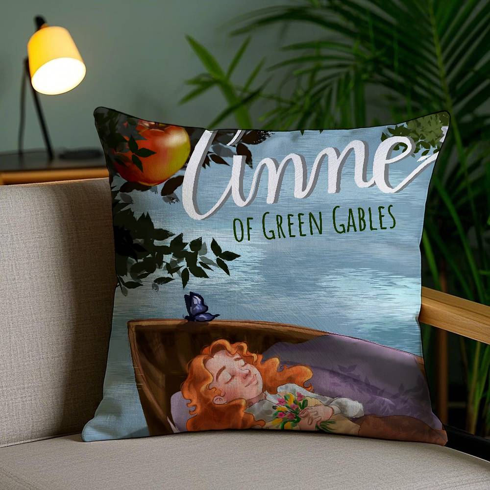 Anne of G-Green Gables Pillow Case Home Dorm Chair Back Short Plush Double-sided Printing Office Nap Time Cushion Cover