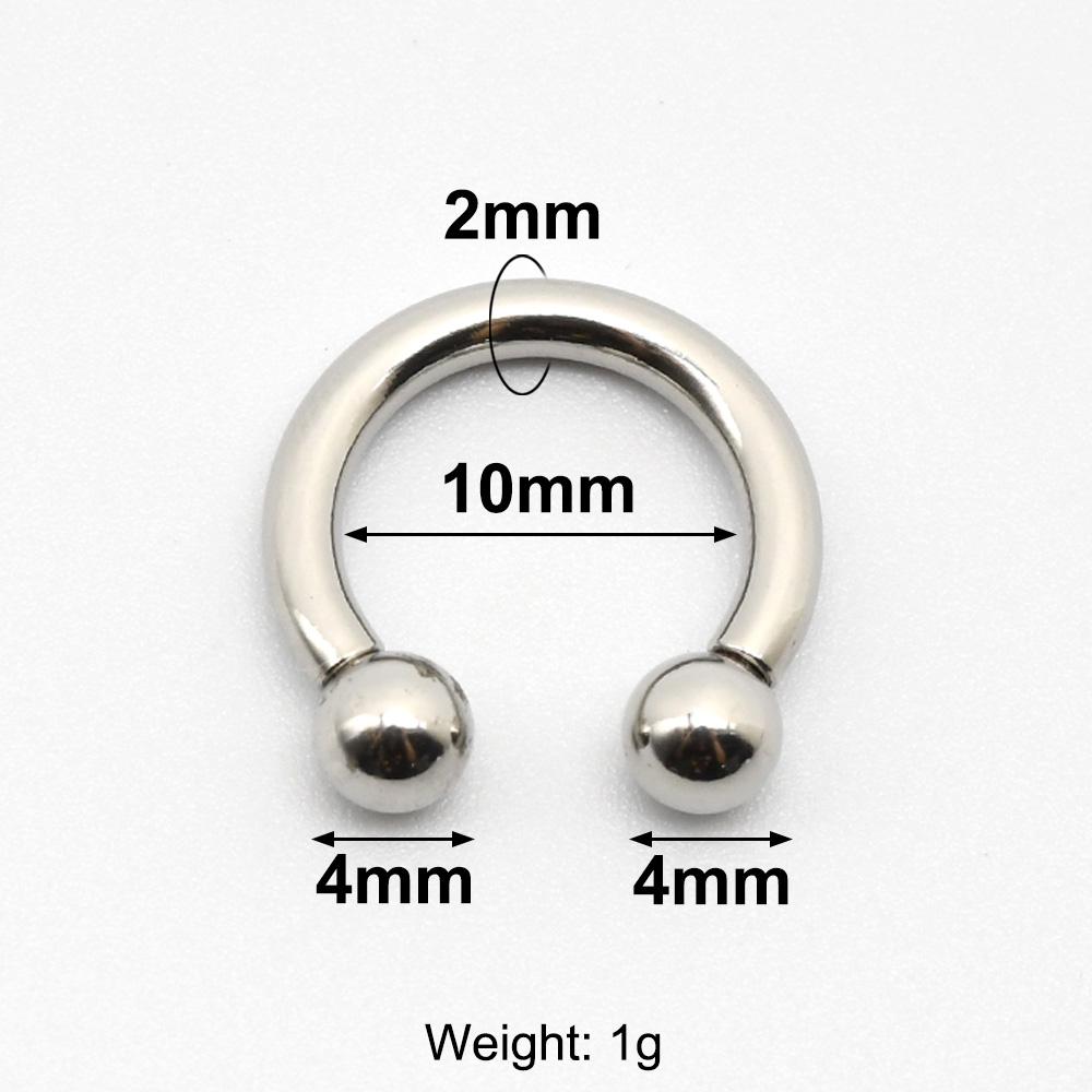 12G-00G Velký průměr Kruhový činkový kroužek z nerezové oceli s vnitřním závitem Piercing do nosu Septum Piercing Rozšiřovač Náušnice do laloku