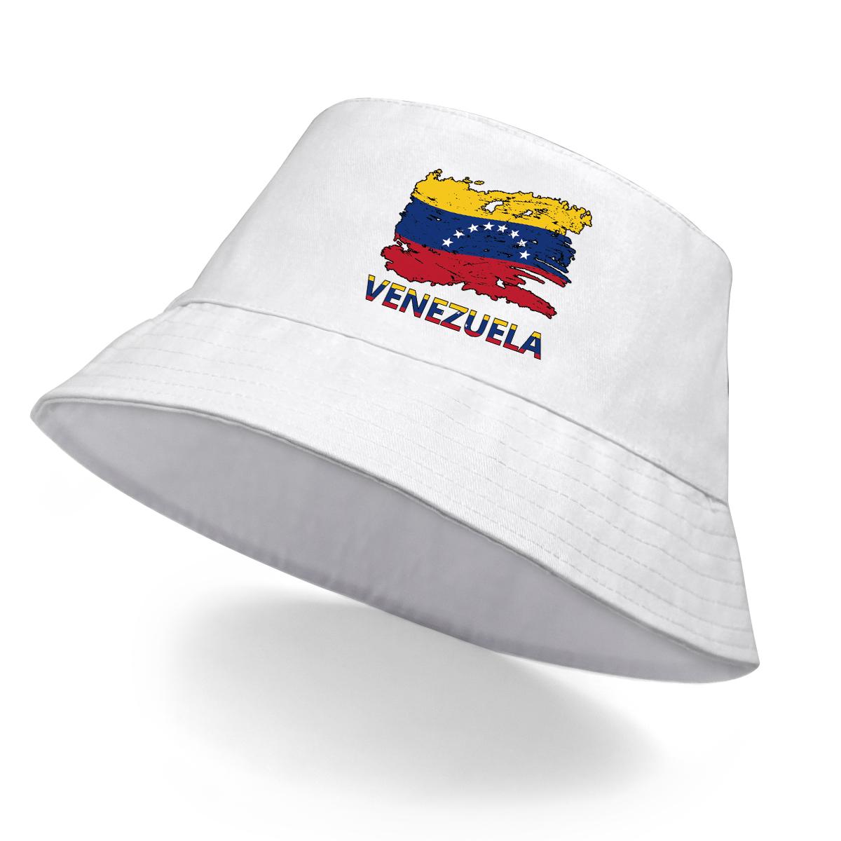

Панама с принтом флага Венесуэлы, женская кепка, пляжная, повседневная, хип-хоп, шляпа для рыбалки as the picture белый