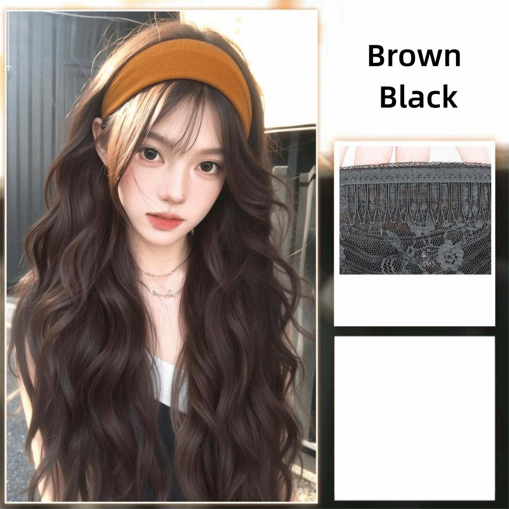 Hair Hoop Half Headband Wig Hairpieces Long Wavy Curly Hair  Party
