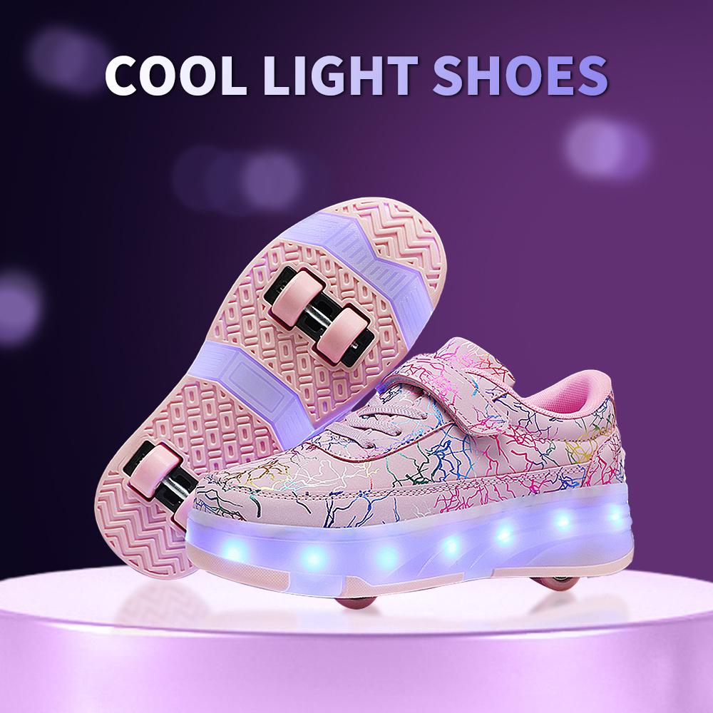 Roller Skate Shoes Kids Snickers With Wheels Children Rollerskates Fashion Outdoor Sports Shoes Girls Boys Gifts For Kids